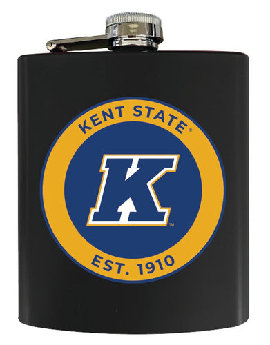 Kent State University 7 oz Steel Flask Matte Finish Black Officially Licensed Collegiate Product 4-Pack