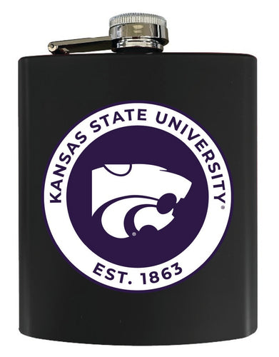 Kansas State Wildcats 7 oz Steel Flask Matte Finish Black Officially Licensed Collegiate Product Single