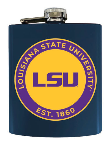 LSU Tigers 7 oz Steel Flask Matte Finish Navy Officially Licensed Collegiate Product Single