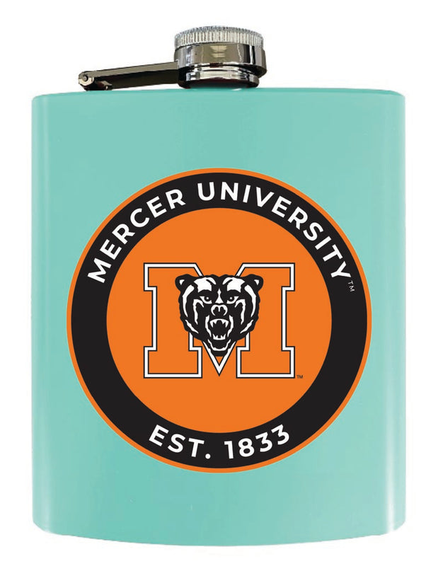 Mercer University 7 oz Steel Flask Matte Finish Seafoam Officially Licensed Collegiate Product 4-Pack