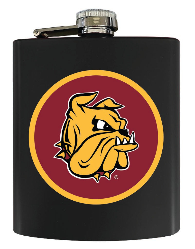 Minnesota Duluth Bulldogs 7 oz Steel Flask Matte Finish Black Officially Licensed Collegiate Product Single