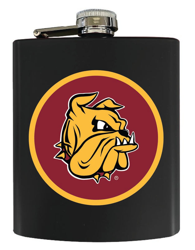 Minnesota Duluth Bulldogs 7 oz Steel Flask Matte Finish Black Officially Licensed Collegiate Product Single