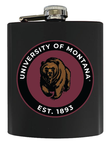 Montana University 7 oz Steel Flask Matte Finish Black Officially Licensed Collegiate Product Single