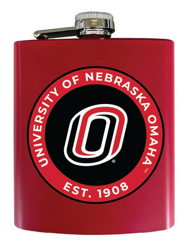 Nebraska at Omaha 7 oz Steel Flask Matte Finish Red Officially Licensed Collegiate Product 2-Pack