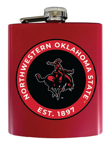 Northwestern Oklahoma State University 7 oz Steel Flask Matte Finish Red Officially Licensed Collegiate Product Single