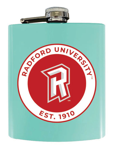 Radford University Highlanders 7 oz Steel Flask Matte Finish Seafoam Officially Licensed Collegiate Product 2-Pack