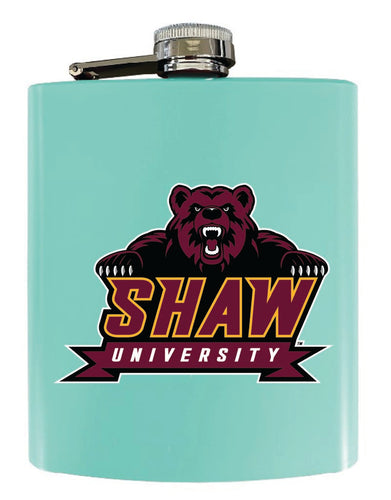 Shaw University Bears 7 oz Steel Flask Matte Finish Seafoam Officially Licensed Collegiate Product Single