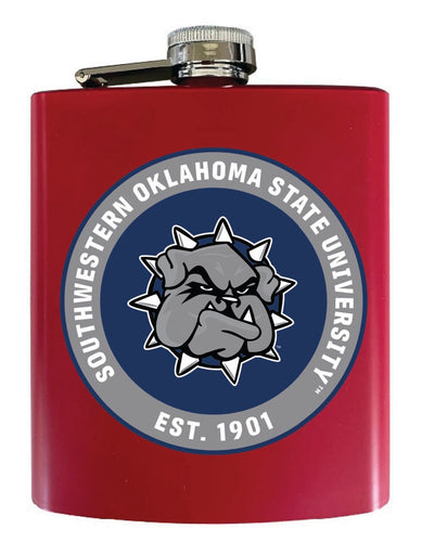 Southwestern Oklahoma State University 7 oz Steel Flask Matte Finish Red Officially Licensed Collegiate Product 2-Pack
