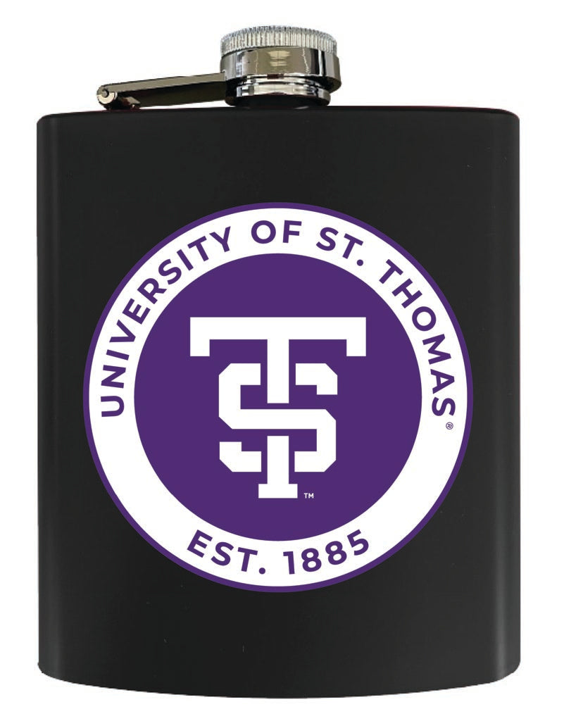 University of St. Thomas 7 oz Steel Flask Matte Finish Black Officially Licensed Collegiate Product 2-Pack