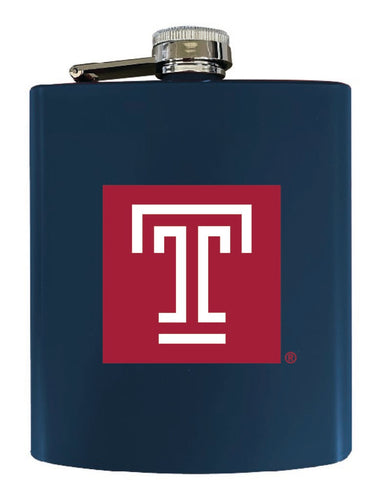 Temple University 7 oz Steel Flask Matte Finish Navy Officially Licensed Collegiate Product 4-Pack