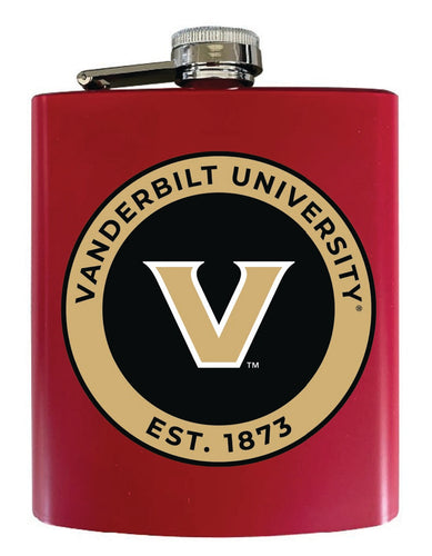 Vanderbilt University 7 oz Steel Flask Matte Finish Red Officially Licensed Collegiate Product Single