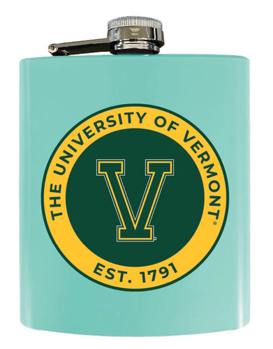 Vermont Catamounts 7 oz Steel Flask Matte Finish Seafoam Officially Licensed Collegiate Product Single
