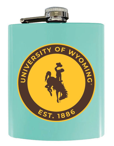 University of Wyoming 7 oz Steel Flask Matte Finish Seafoam Officially Licensed Collegiate Product Single