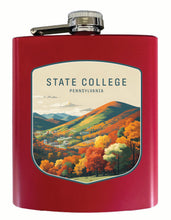 Load image into Gallery viewer, State College Pennsylvania Autumn Mountains Design Souvenir 7 oz Steel Flask Matte Finish
