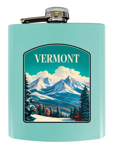 Vermont Design A Souvenir 7 oz Steel Flask Matte Finish Seafoam 2-Pack