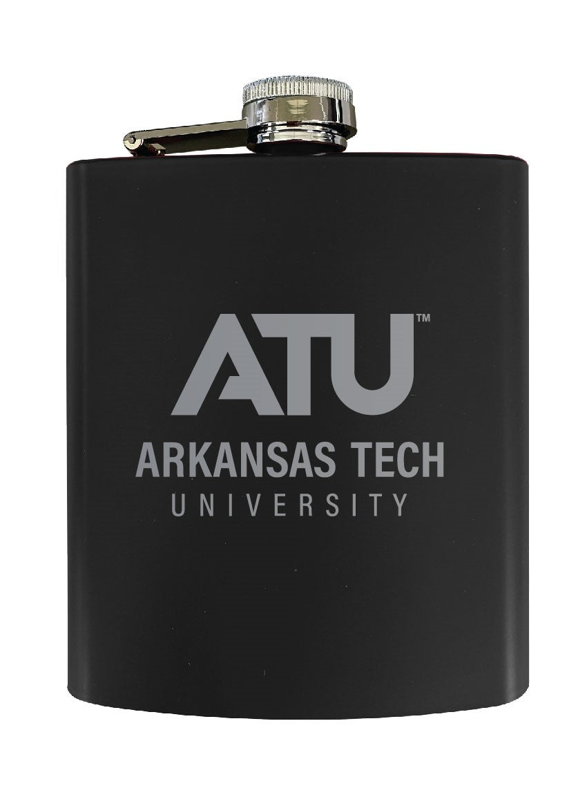 Arkansas Tech University Stainless Steel Etched Flask - Choose Your Color