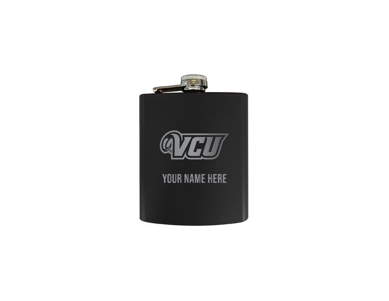 Virginia Commonwealth Customizable 7 oz Engraved Steel Flask Matte Finish Officially Licensed - Choice of Color 