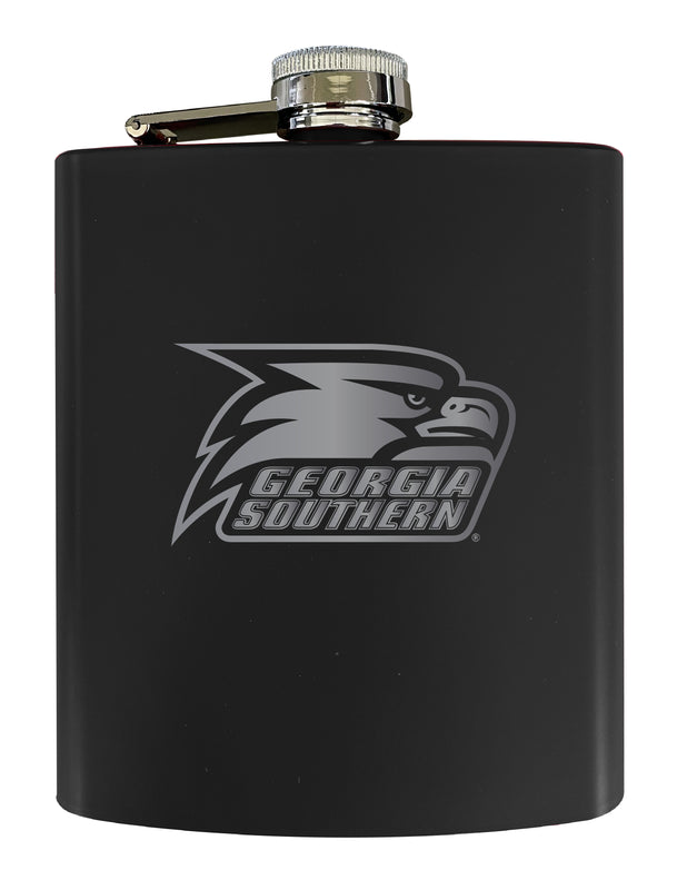 Georgia Southern Eagles Stainless Steel Etched Flask 7 oz - Officially Licensed, Choose Your Color, Matte Finish