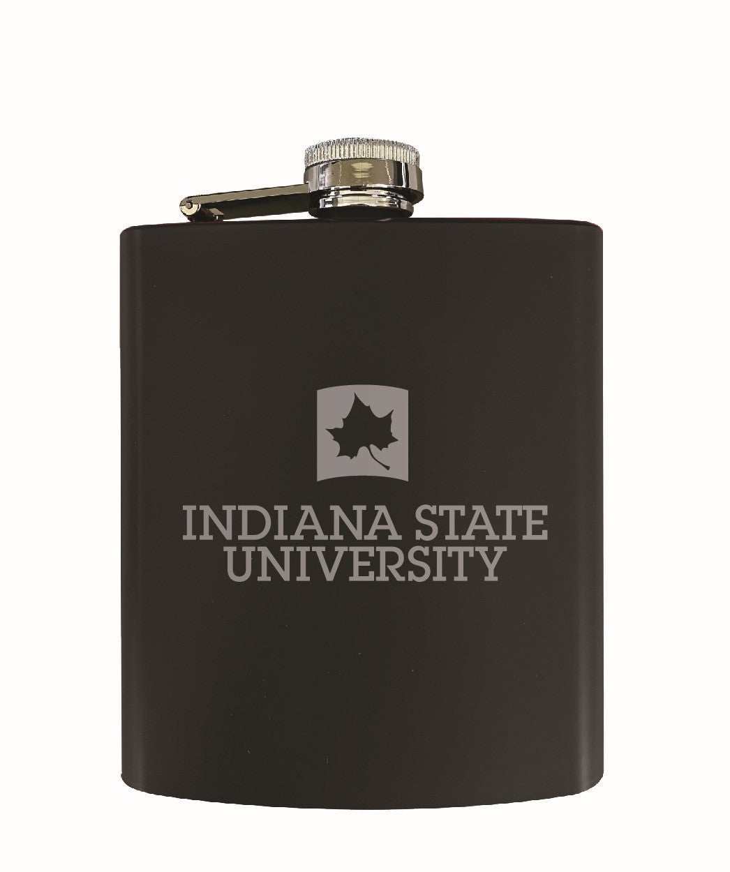 Indiana State University Stainless Steel Etched Flask - Choose Your Color