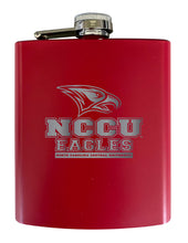Load image into Gallery viewer, North Carolina Central Eagles Stainless Steel Etched Flask - Choose Your Color
