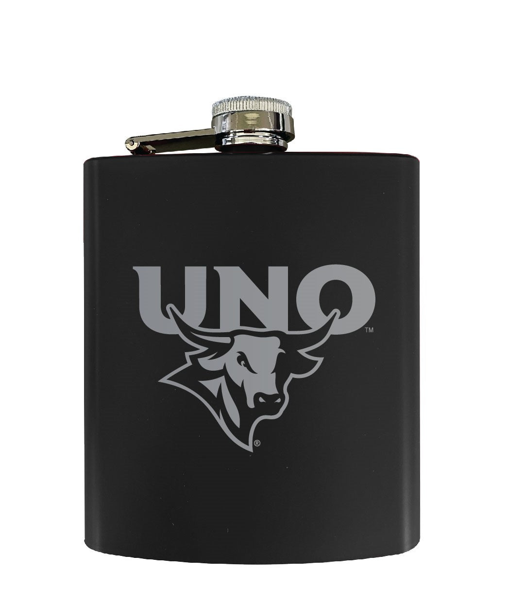 Nebraska at Omaha Stainless Steel Etched Flask - Choose Your Color