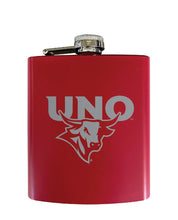Load image into Gallery viewer, Nebraska at Omaha Stainless Steel Etched Flask - Choose Your Color
