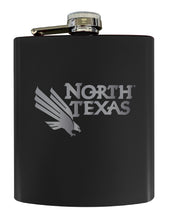 Load image into Gallery viewer, North Texas Stainless Steel Etched Flask 7 oz - Officially Licensed, Choose Your Color, Matte Finish
