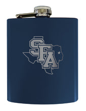 Load image into Gallery viewer, Stephen F. Austin State University Stainless Steel Etched Flask 7 oz - Officially Licensed, Choose Your Color, Matte Finish
