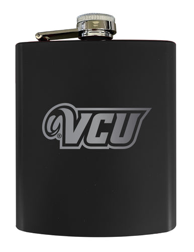 Virginia Commonwealth Stainless Steel Etched Flask 7 oz - Officially Licensed, Choose Your Color, Matte Finish