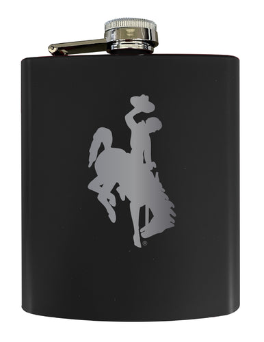 University of Wyoming Stainless Steel Etched Flask 7 oz - Officially Licensed, Choose Your Color, Matte Finish