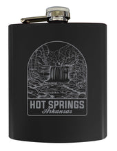 Load image into Gallery viewer, Hot Springs Arkansas Souvenir 7 oz Engraved Steel Flask Matte Finish Black Single Unit
