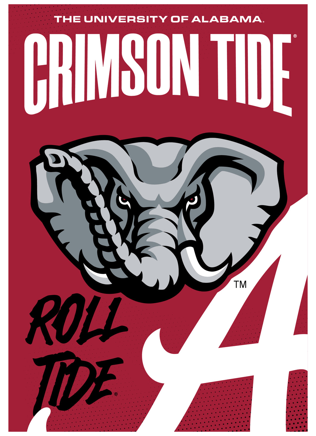 Alabama Crimson Tide Vintage Collegiate Poster – Officially Licensed College Wall Art 