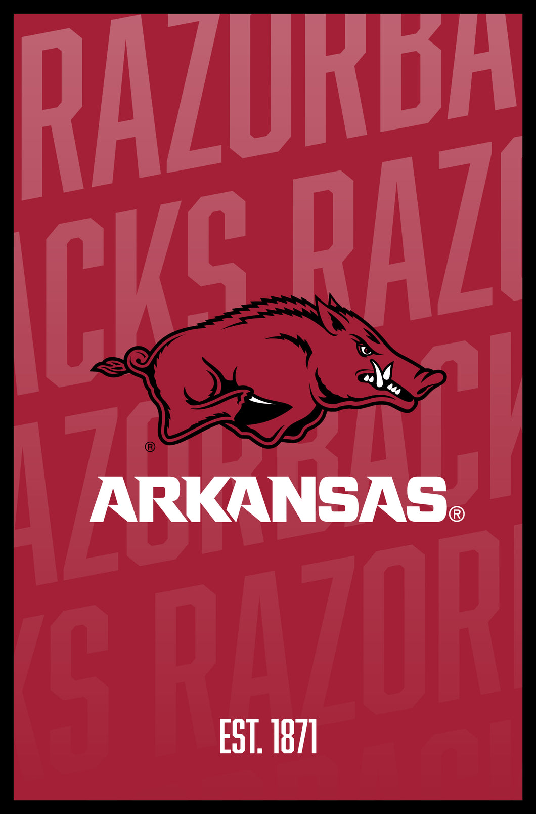 Arkansas Razorbacks Vintage College Poster Officially Licensed Collegiate Product 11 x 17-Inches