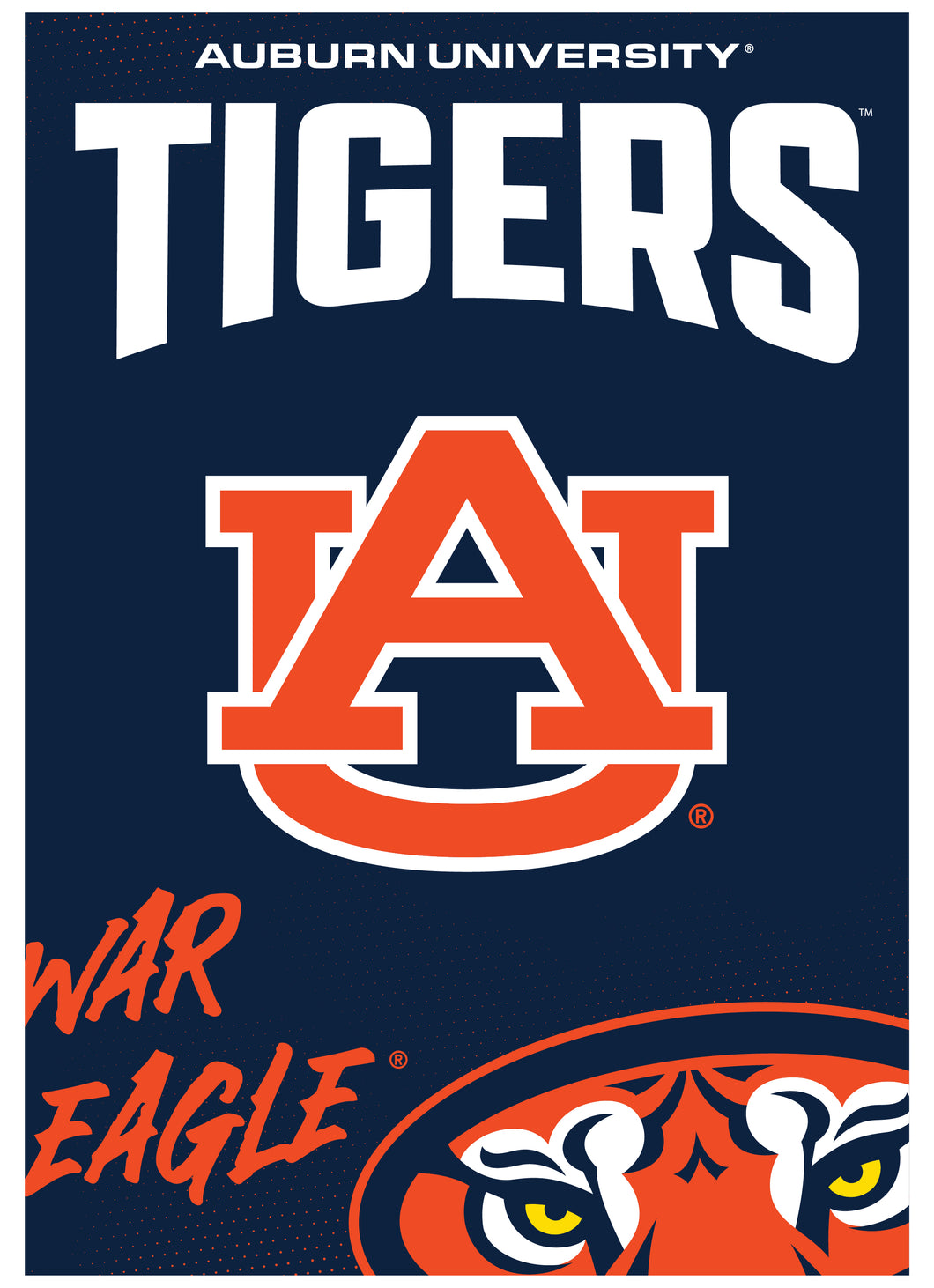 Auburn Tigers Vintage Collegiate Poster – Officially Licensed College Wall Art 