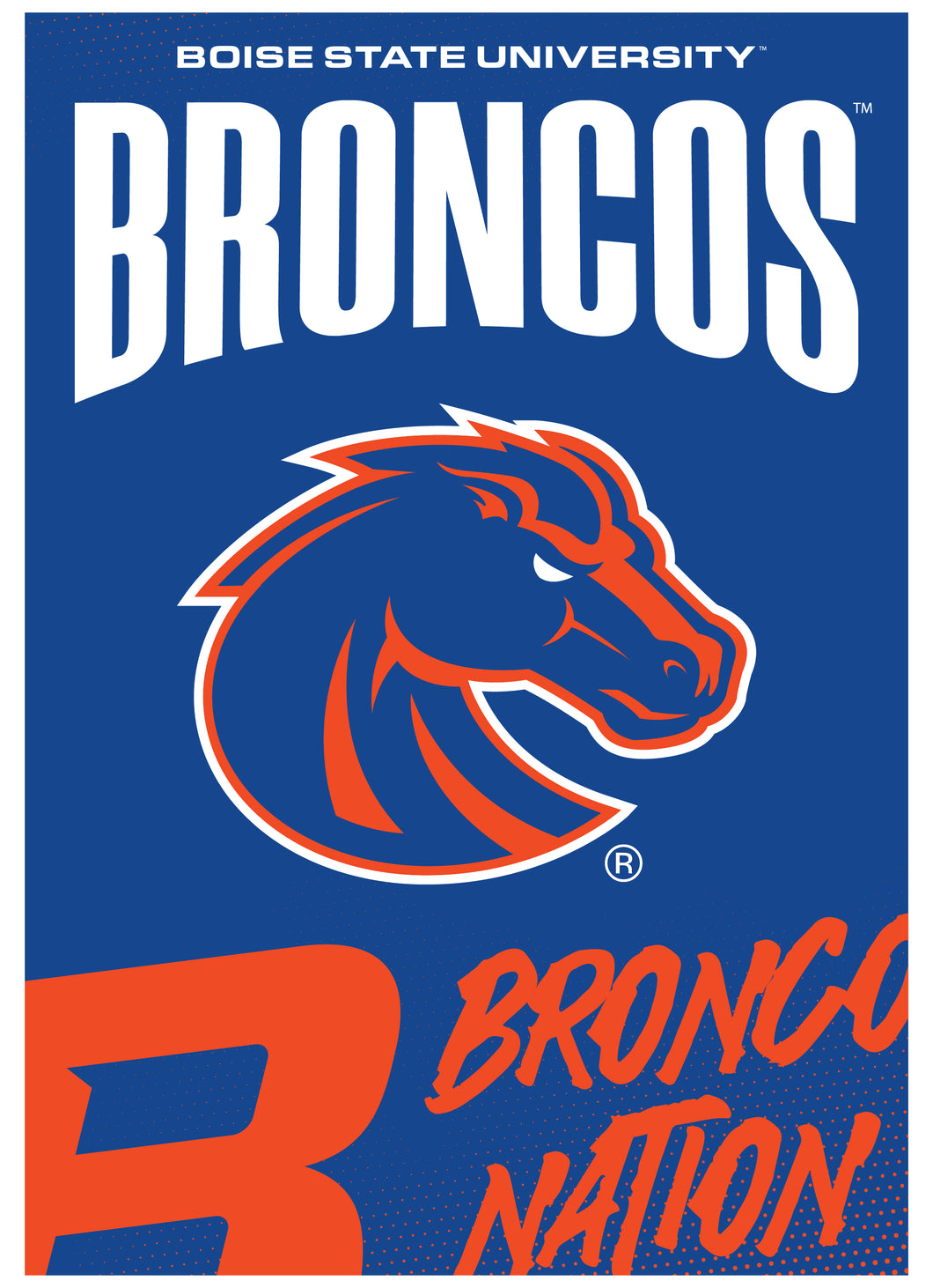 Boise State Broncos Vintage Collegiate Poster – Officially Licensed College Wall Art 