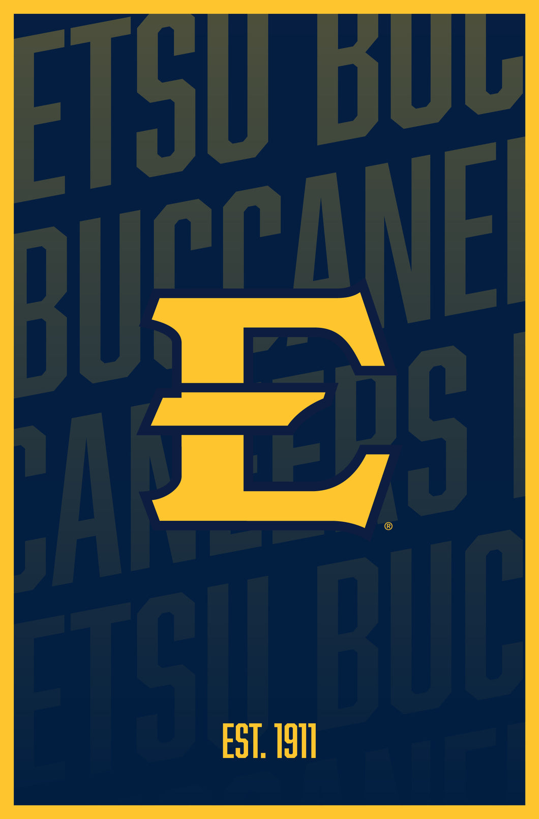 East Tennessee State University Vintage College Poster Officially Licensed Collegiate Product 16 x 24-Inches