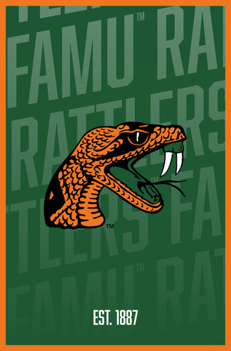 Florida A&M Rattlers Vintage College Poster Officially Licensed Collegiate Product 8 x 10-Inches