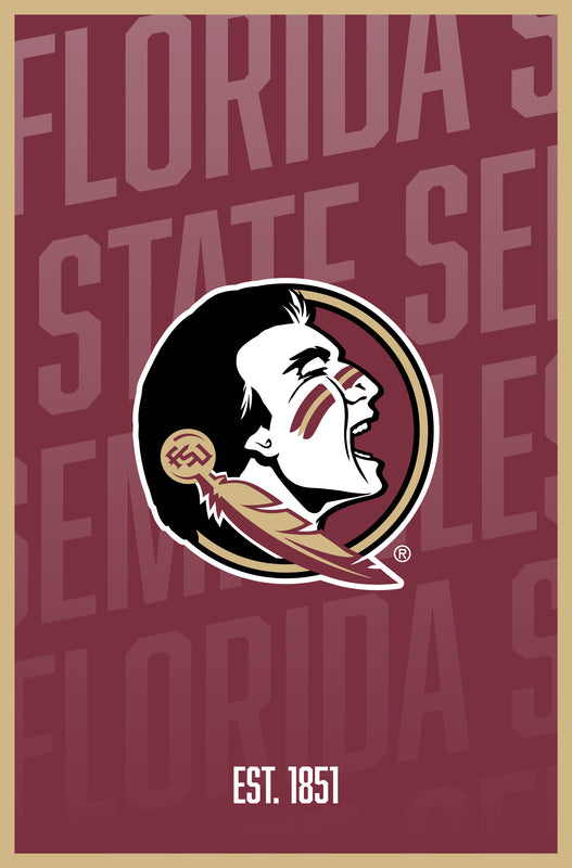 Florida State Seminoles Vintage College Poster Officially Licensed Collegiate Product 8.5 x 11-Inches