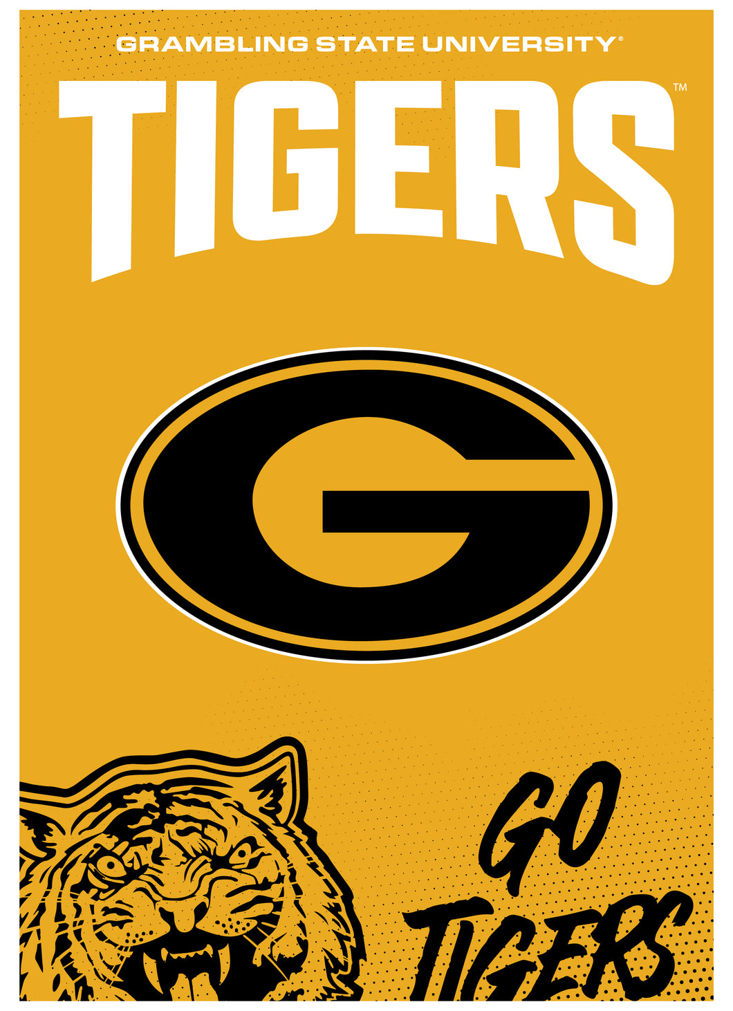 Grambling State Tigers Vintage Collegiate Poster – Officially Licensed College Wall Art 