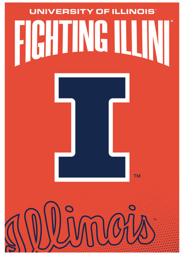 Illinois Fighting Illini Vintage Collegiate Poster – Officially Licensed College Wall Art 