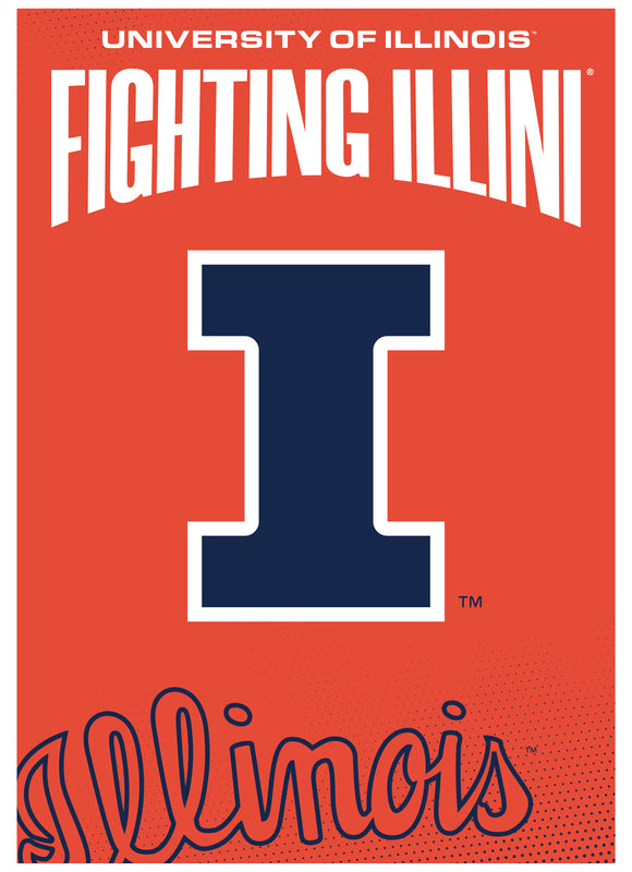 Illinois Fighting Illini Vintage Collegiate Poster – Officially Licensed College Wall Art 