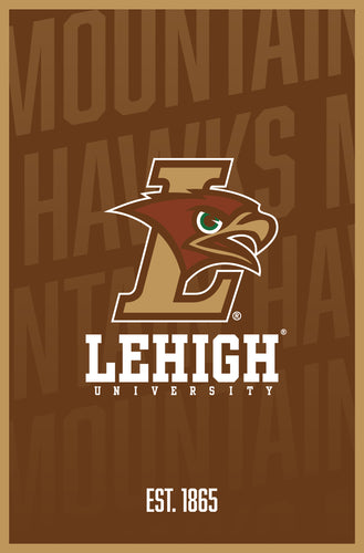 Lehigh University Mountain Hawks Vintage College Poster Officially Licensed Collegiate Product 11 x 14-Inches