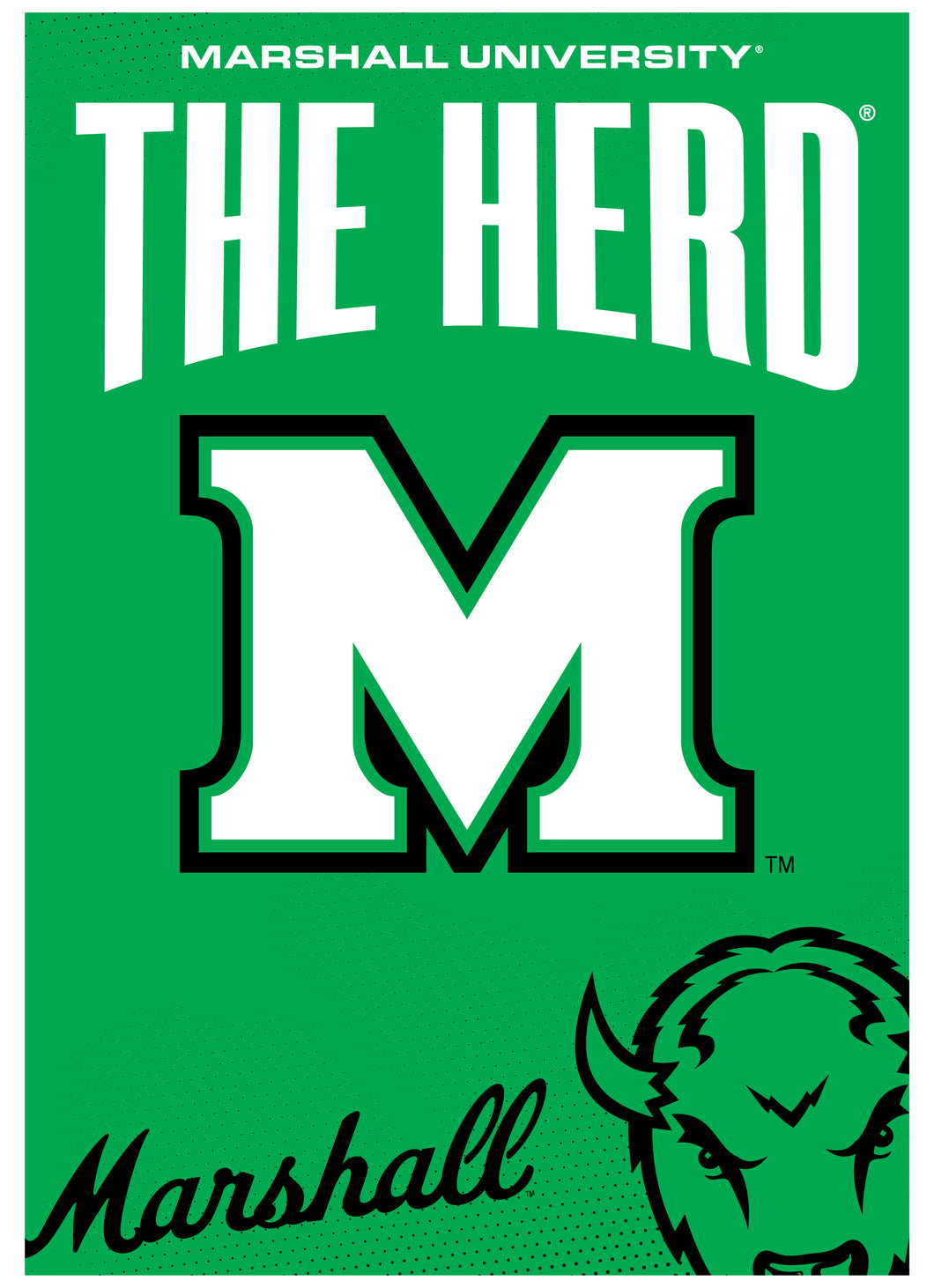 Marshall Thundering Herd Vintage Collegiate Poster – Officially Licensed College Wall Art 