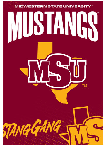 Midwestern State University Mustangs Vintage Collegiate Poster – Officially Licensed College Wall Art 