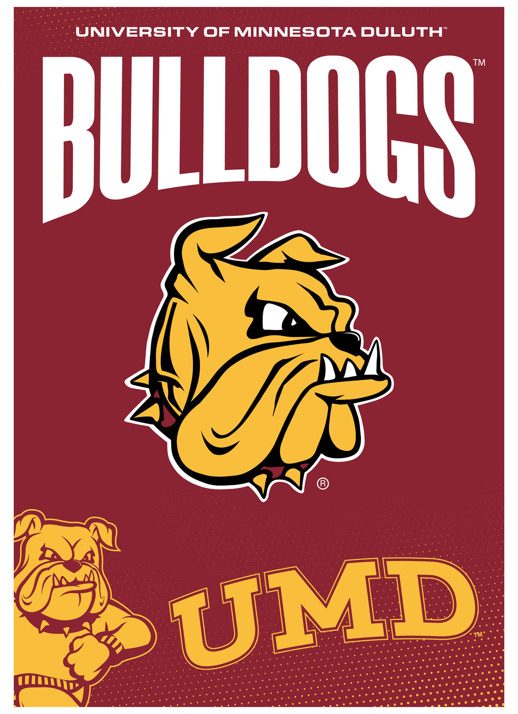 Minnesota Duluth Bulldogs Vintage Collegiate Poster – Officially Licensed College Wall Art 