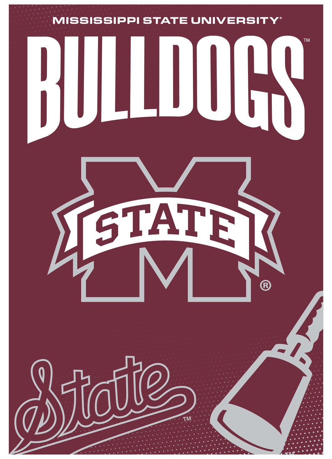 Mississippi State Bulldogs Vintage Collegiate Poster – Officially Licensed College Wall Art 