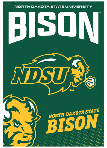 North Dakota State Bison Vintage Collegiate Poster – Officially Licensed College Wall Art 