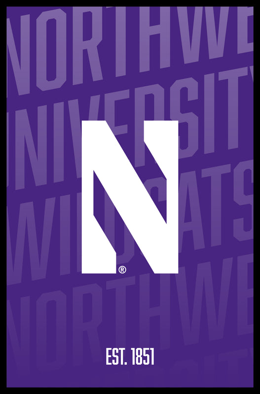 Northwestern University Wildcats Vintage College Poster Officially Licensed Collegiate Product 11 x 17-Inches