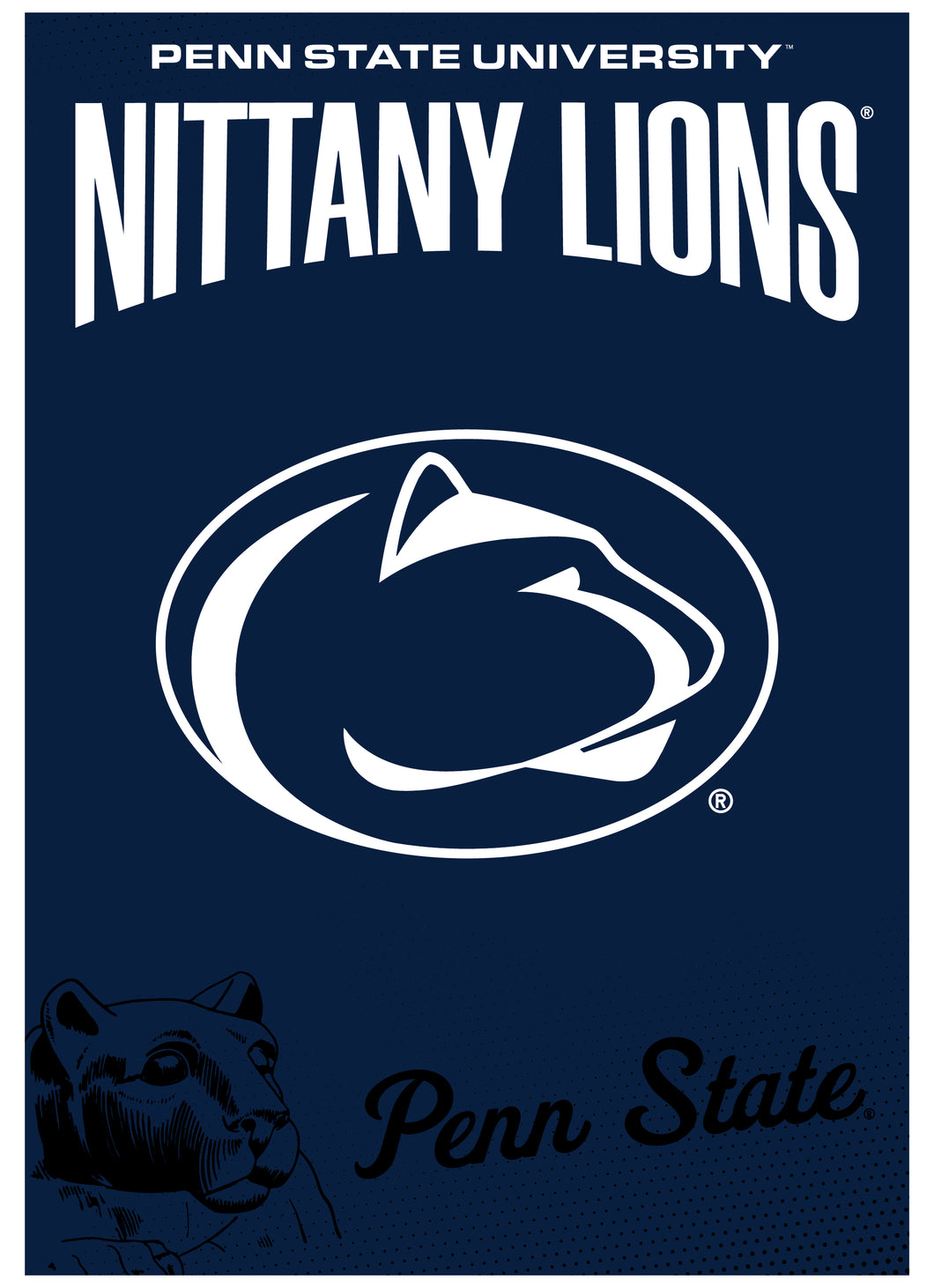 Penn State Nittany Lions Vintage Collegiate Poster – Officially Licensed College Wall Art 