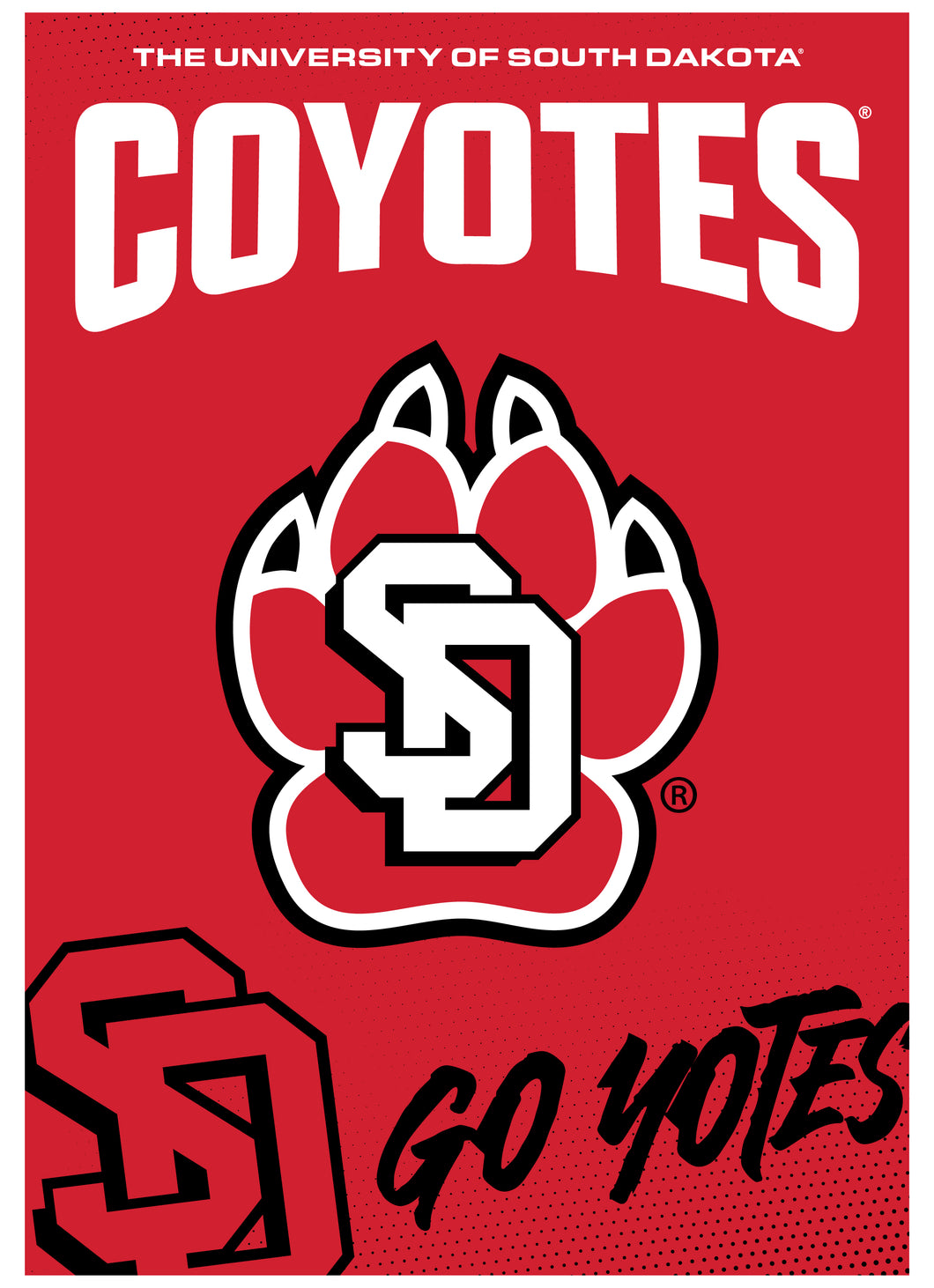 South Dakota Coyotes Vintage Collegiate Poster – Officially Licensed College Wall Art 